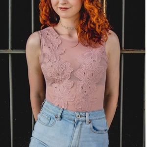 Baby Pink Embroidered Bodysuit